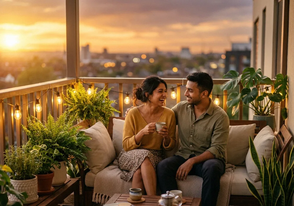 Couple sharing a relaxed evening